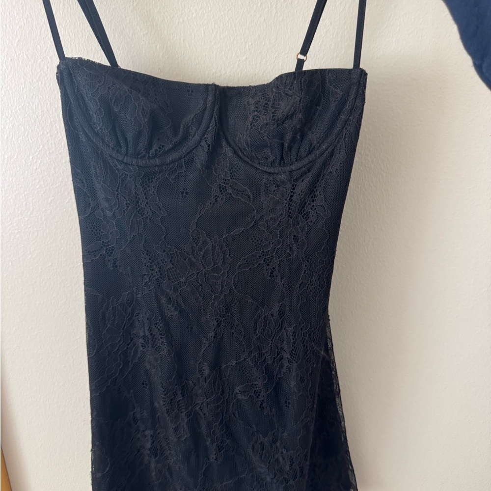 Black Lace WeWoreWhat Short Dress